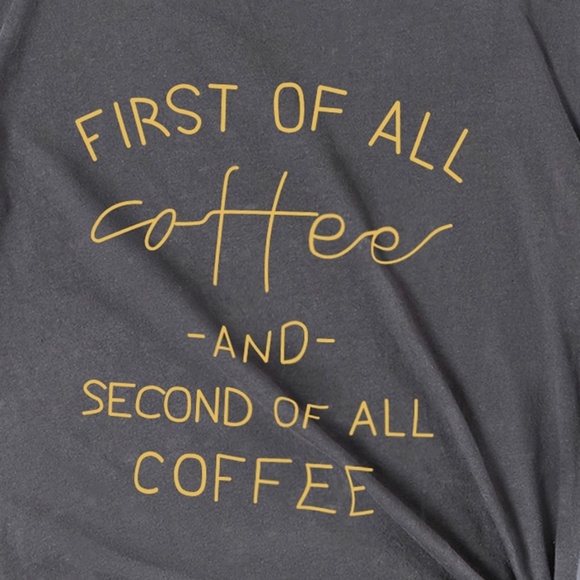 charcoal coffee lovers graphic tee top - Picture 4 of 4